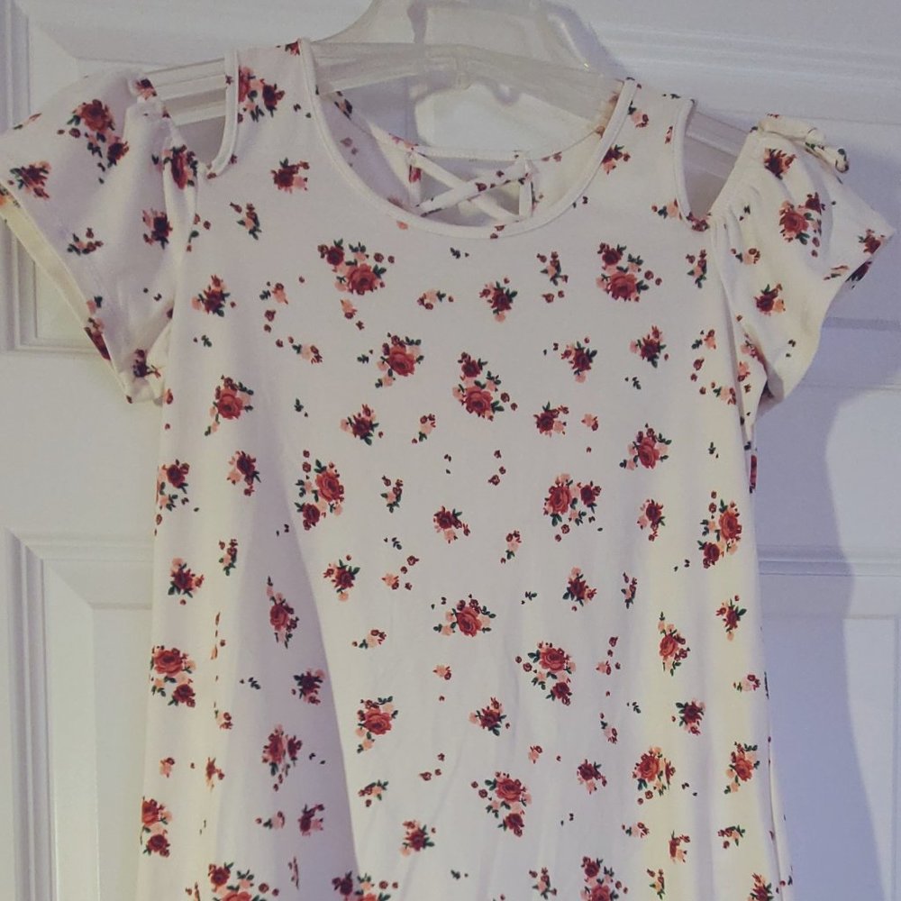 Big girls (size 12) cold shoulder floral dress